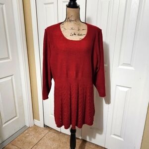 Lane Bryant Dark Red Tunic Sweater Size 22/24